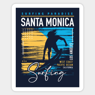 Retro Santa Monica Surfing // Surfers Paradise // Surf California Beaches Sticker